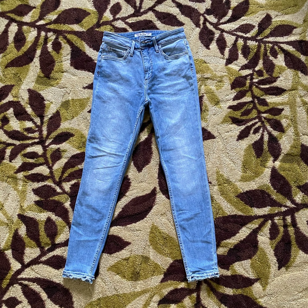 Sam Edelman High Rise Frayed Hem Skinny Jeans